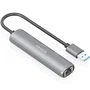 Aisens USB-A Docking Station Ethernet Gigabit y Hub 4 en 1, Gris
